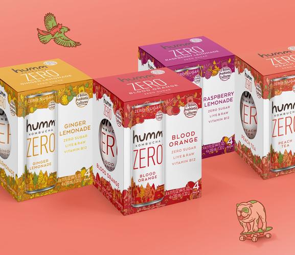 humm康普茶品牌包装设计 简约美学与活力生活的视觉对话